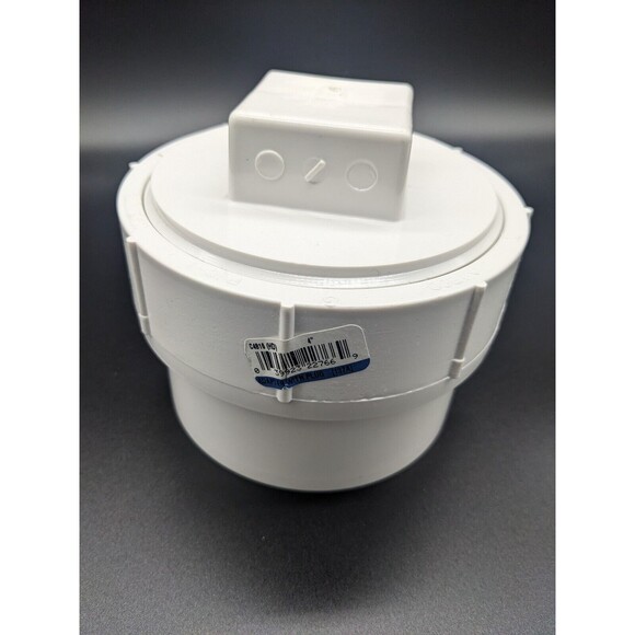 4" PVC Sewer Cleanout cap, PVC DWV Flush Sewer Cleanout Adapter with Plug Nibco - Picture 2 of 4